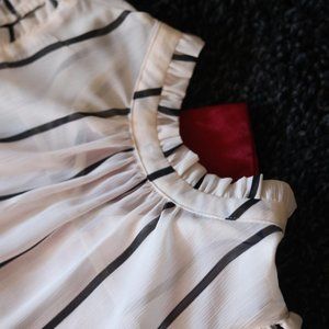 Who What Wear sheer white w/black stripes 2XL